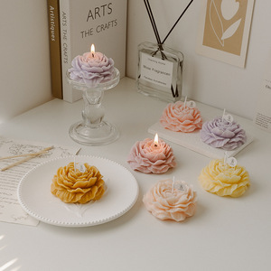 Creative Peony Flower Scented Decoration Candle Made Of Soybean Wax