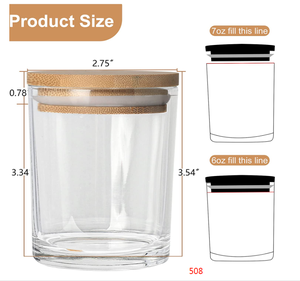 Decorative Glass Candle Jar with Wooden Bamboo Lid