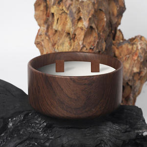 Nordic Walnut Wood Grain Aromatherapy Eco-friendly Ceramic Soy Wax Candle