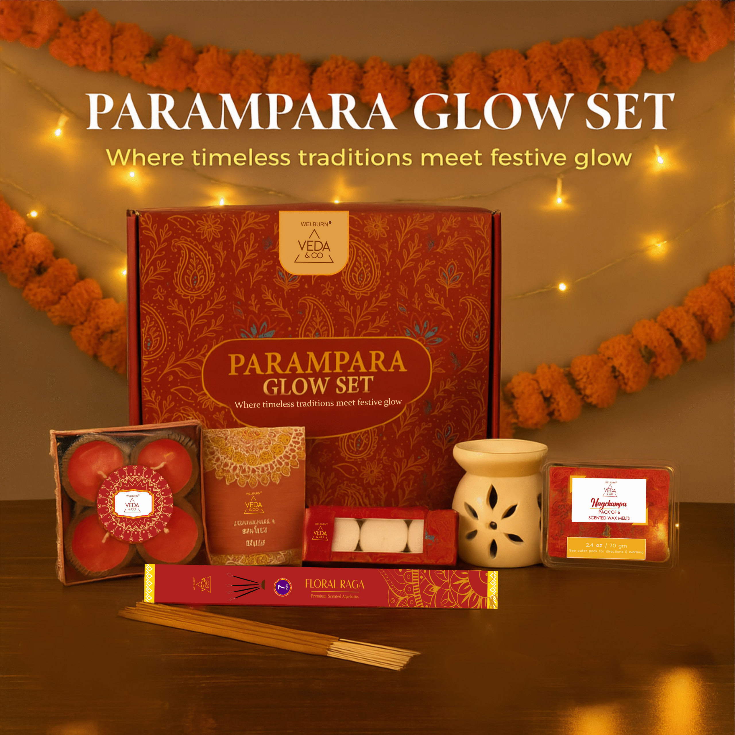Luxury Diwali corporate gift sets and custom candle hampers