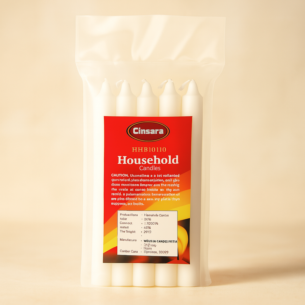 Small white prayer candles and utility lighting candles