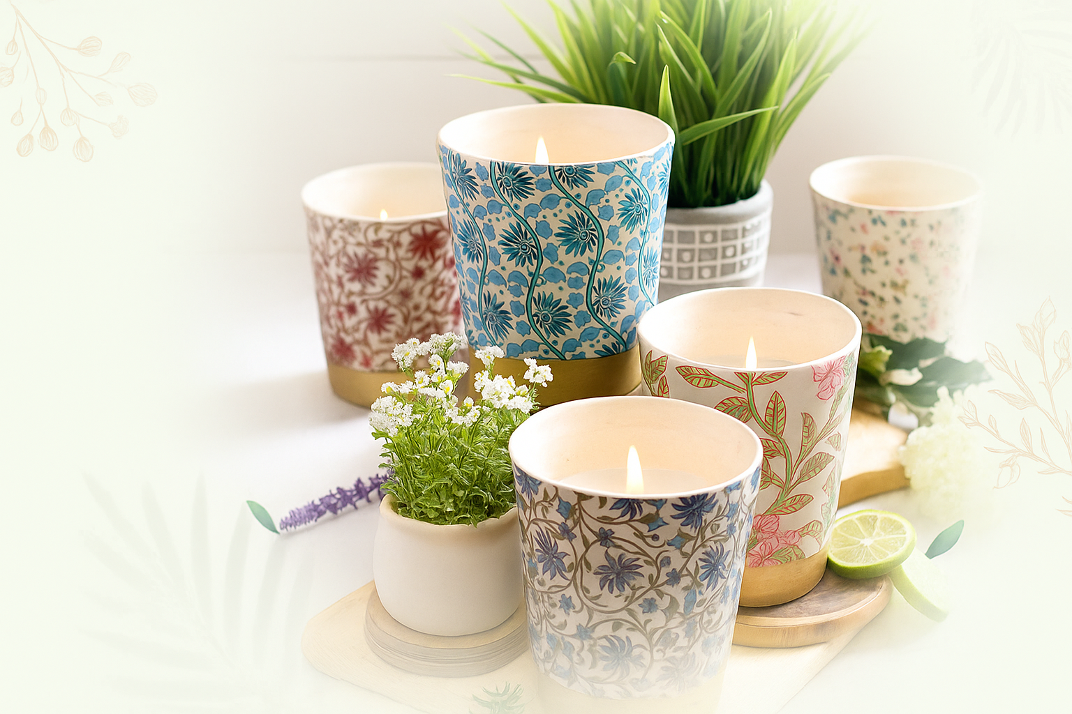 Luxury home fragrance candles production line in modern certified factory