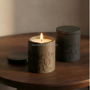 Handmade Filled Soy Wax Cotton Wick Scented Candles Luxury Embossed