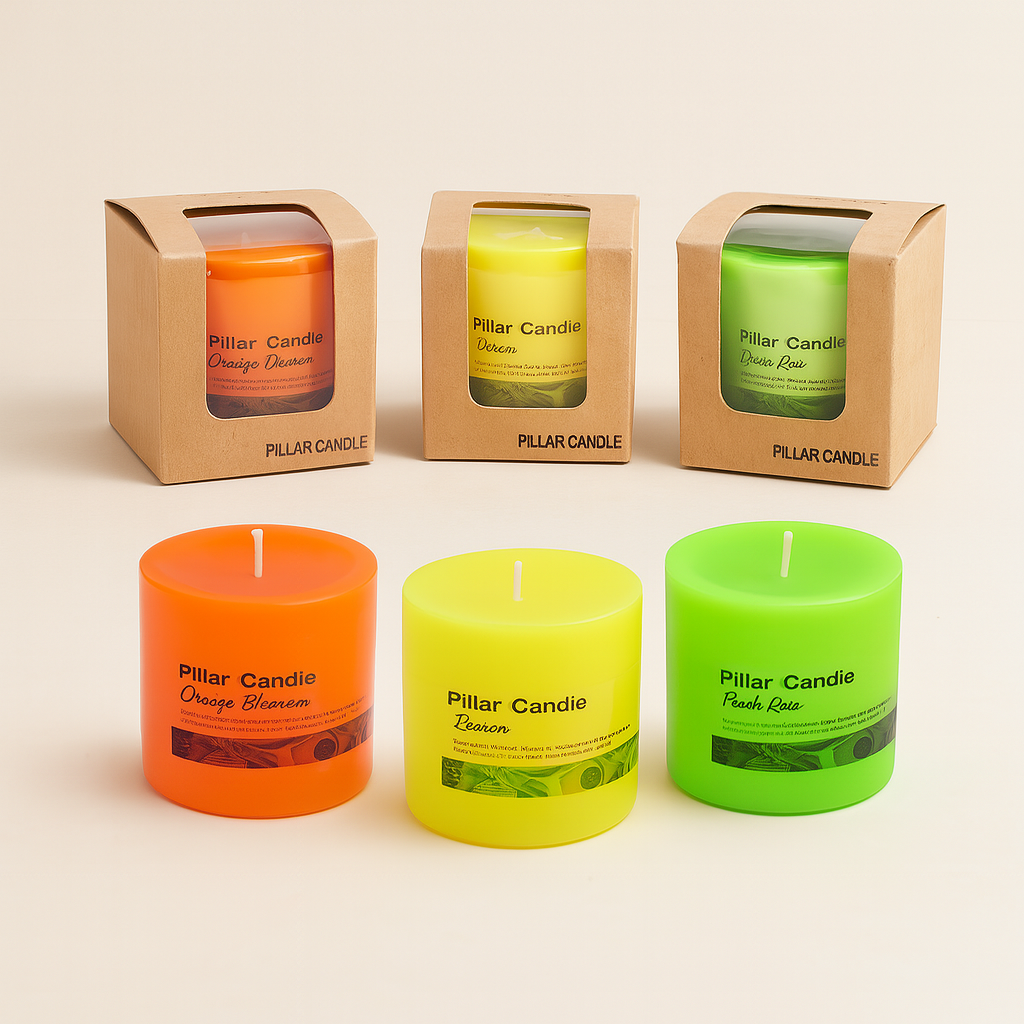 Classic Smooth Decorative Pillar Candle in solid solid color